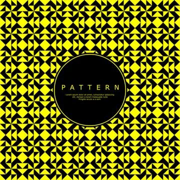 Yellow geometric triangle square abstract pattern. Modern symmetric pattern. 스톡 일러스트
