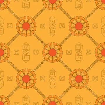 Yellow Geometrical seamless repeat pattern Stock Illustration