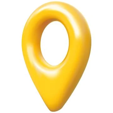 Yellow geotag 3D vector icon, realistic map pin, travel app navigation symbol Illustrazione stock