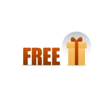 Yellow gift box, additional present icon, reward concept, shopping bonus Illustrazione stock