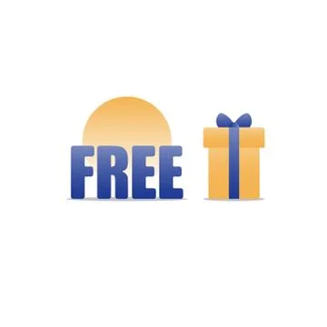 Yellow gift box, additional present icon, reward concept, shopping bonus Illustrazione stock