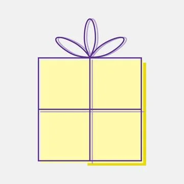 Yellow gift box with delicate tape to secure lid Stock Illustration