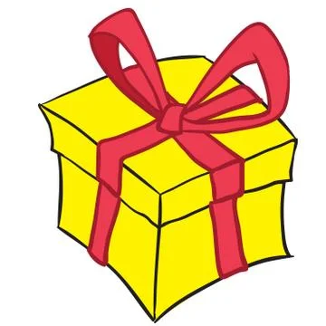 Yellow gift box Stock Illustration