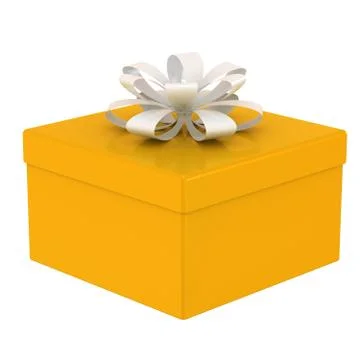 Yellow gift box. Stock Illustration