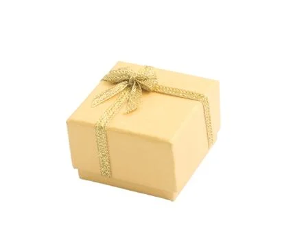 Yellow gift box Stock Photos