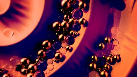 Yellow glamour looping surface with glowing balls or spheres Illustrazione stock