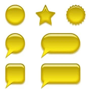 Yellow glass buttons, set Stock Illustration