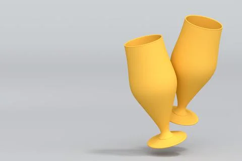 Yellow glasses of fresh draft beer on a grey monochrome background. Stock Illustration