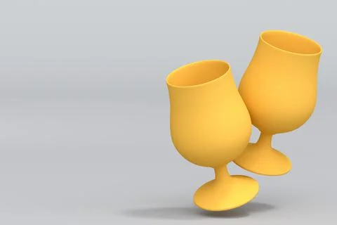 Yellow glasses of fresh draft beer on a grey monochrome background. Stock Illustration