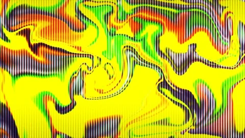 Yellow Glitch Distorted Liquid Background Psychedelic TV Noise Stock Footage 340143271