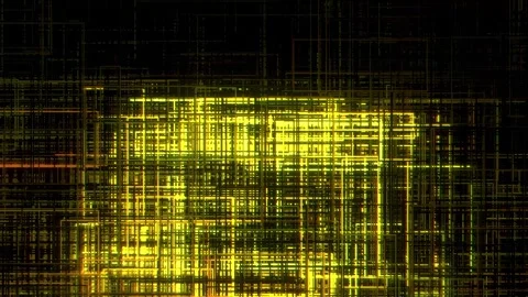 Yellow Glitch Grid Background VJ Loop Stock Footage 326748617