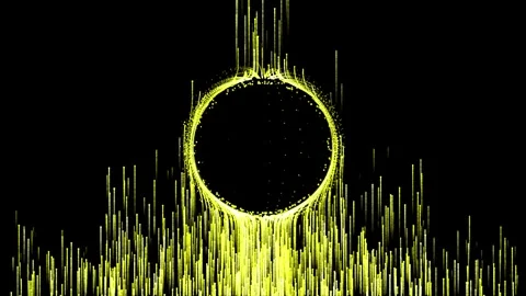 Yellow glitter particles moving upwards direction particles background Video stock 296383152