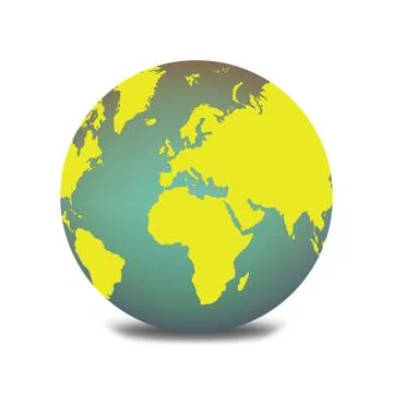 Yellow globe world map. Derived from NASA image. Stock Illustration