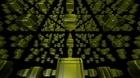 Yellow glossy cubes Stock-Footage 97172009