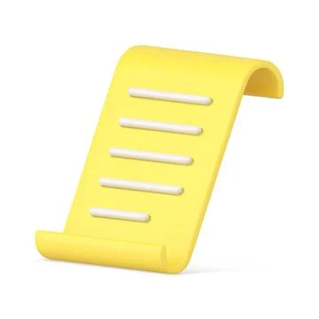 Yellow glossy diagonal placed curved shape form text legal documentation 3d.. Stock Illustration