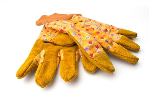 Yellow gloves Stock Photos