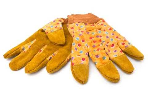 Yellow gloves Stock Photos