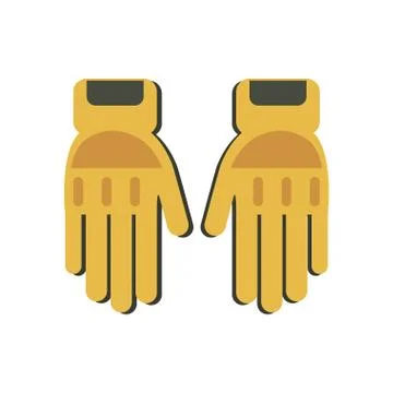 Yellow gloves protection fireman elements Stockillustratie