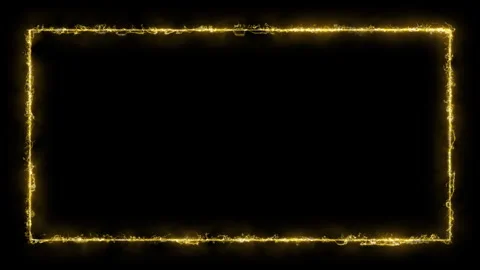 Yellow glowing animation of rectangular frame. Vídeos de archivo 276281475