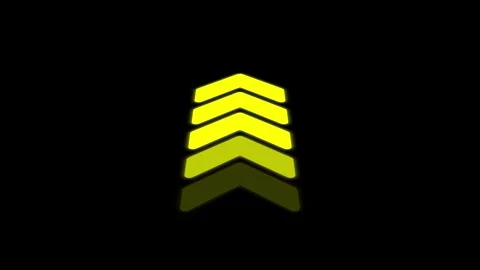 Yellow glowing chevron arrows animation flashing on black background with r.. Stock Footage 341228671