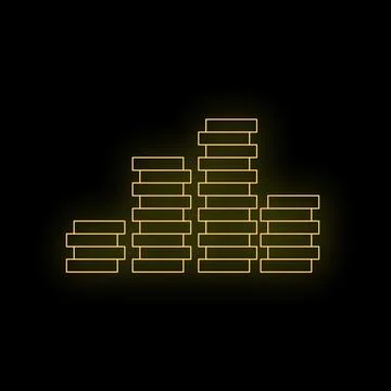 Yellow glowing coin stacks representing financial growth 库存插图