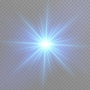 Yellow glowing light burst explosion on transparent background. Vector Stock Illustration