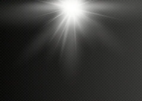 Yellow glowing light burst explosion on transparent background. Vector illu.. Stock Illustration
