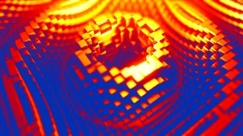 Yellow Glowing Lights Up And Down Loop Stock Footage 222631848