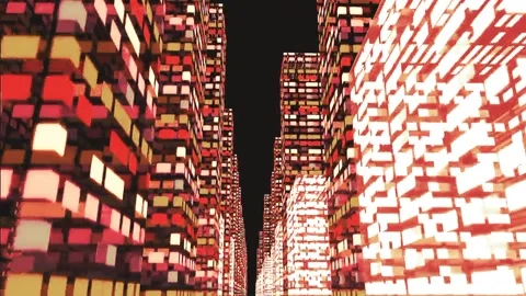 Yellow Glowing Lights Animation  库存影片 234519264