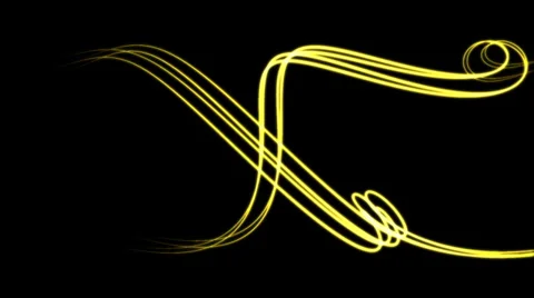 Yellow glowing lines in abstract motion - seamless (FULL HD) Video stock 37101128