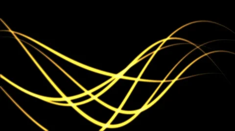 Yellow glowing lines in big wave motion - seamless (FULL HD) Video stock 37072278