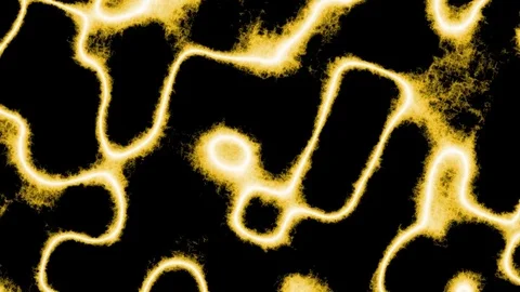 Yellow glowing lines on black background. Stock Footage 95722721