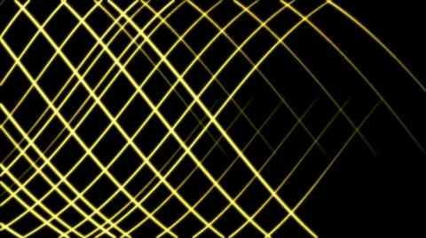 Yellow glowing lines create dynamic net - seamless loop (FULL HD) Stockbeeldmateriaal 37090323