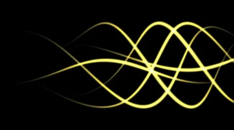 Yellow glowing lines in wave - seamless (FULL HD) Stock-Footage 37079913