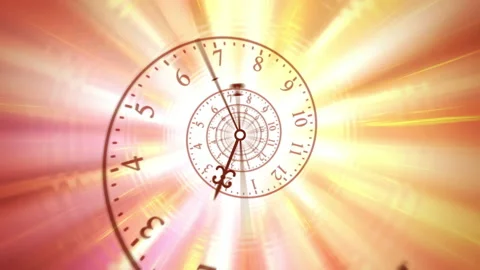 Yellow Glowing Motion Spiral Time Tunnel Animation Stock Footage 220287553