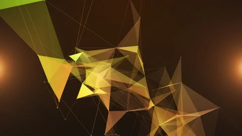 Yellow Glowing Plexus Stock Footage 158614588