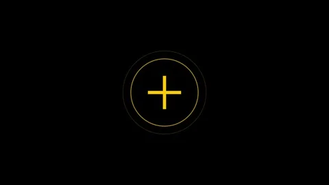 Yellow Glowing Plus Circle Icon Stock Footage 333154089