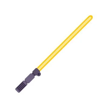 Yellow glowing sci fi weapon sword icon Stock Illustration