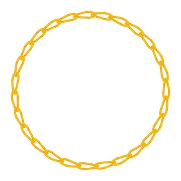 Yellow Gold Chain Circle Frame Stock Illustration
