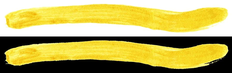 Yellow gold colored doodle smear stroke Stock Illustration
