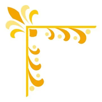 Yellow gold decorative corner border design element Stock Illustration