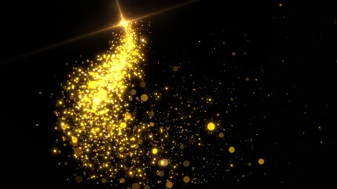 Yellow gold flow light particles movement Stock-Footage 233495924