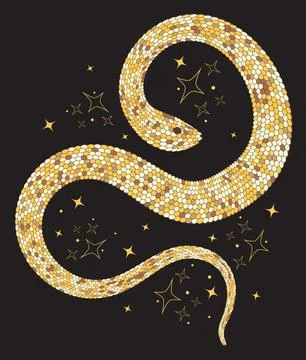 Yellow gold snake イラスト素材
