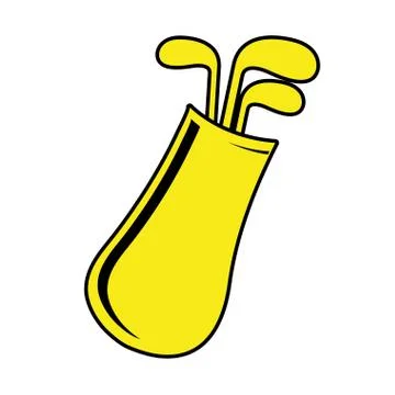 Yellow golf bats and bag,vector graphic Stock Illustration