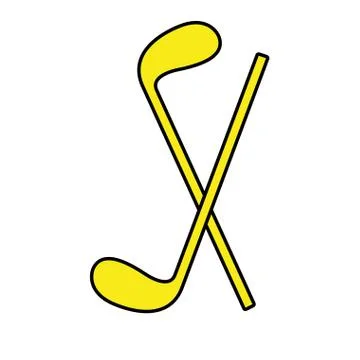 Yellow golf bats front view,vector graphic Stock Illustration