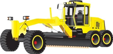 Yellow grader Stock Illustration