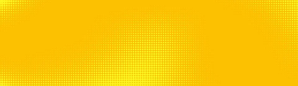 Yellow gradient background, comic halftone dots Illustrazione stock