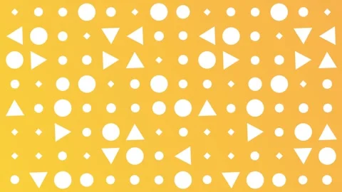Yellow gradient with circles, triangles, diamonds, seamless looping. Stock Footage 286417695