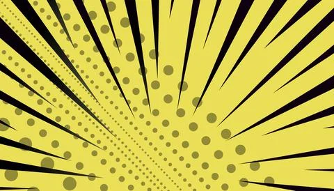 Yellow gradient color comic illustration background with black stripe Stock Illustration