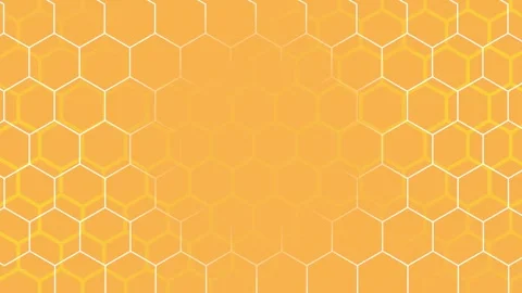 Yellow gradient hexagonal pattern looping animation. Video stock 286411422